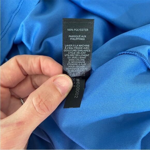 Express Sleeveless Pleated Mini Dress sz Medium Geometric Pink Blue Flowy Swing - Picture 11 of 12